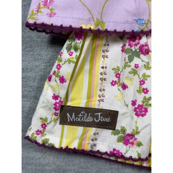 Matilda Jane Girls Sz 8 Floral‎ Sleeveless Peplum Prudence Gingham Ruffle - Picture 7 of 7